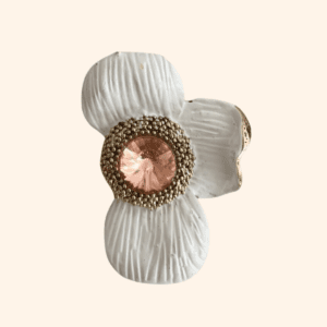 Clip Fleurs Jumelles – pétales blanc & coeur rose gold Clip Fleurs Jumelles - pétales blanc & coeur rose gold
