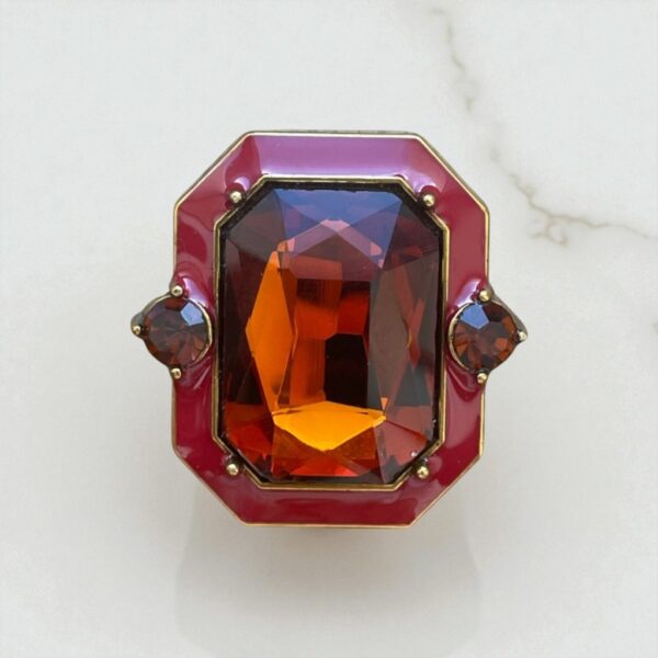 clip-claudette-emaillage-rouge Clip Claudette - Pierre brune émaillage rouge