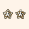Bijou de bouton Etoile & Strass - doré et blanc