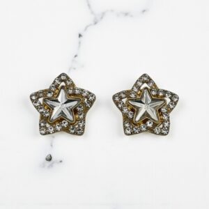 Bijou de bouton Etoile & Strass - doré et blanc