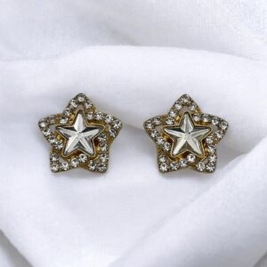 Bijou de bouton Etoile & Strass - doré et blanc
