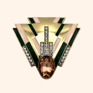 Clip Années folles XXL - Or vert & rose blush
