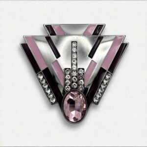 Clip Années folles XXL - Argent aubergine & rose