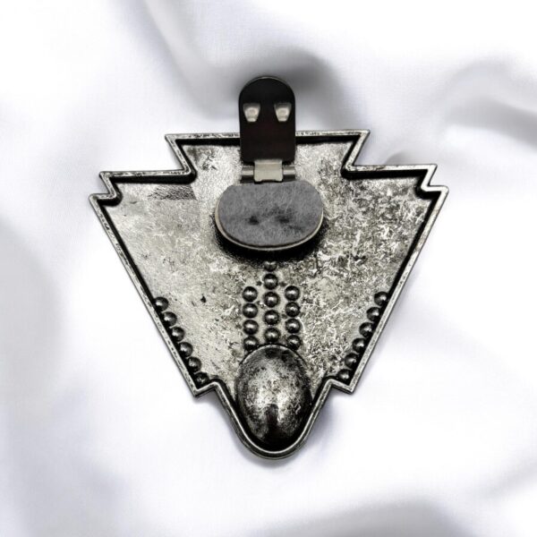 clip-annees-folles-xxl-argent-email-aubergine-rose-verso Clip Années folles XXL - Argent aubergine & rose