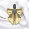 Clip BOW Blush - camaieu de bleu et or pailleté
