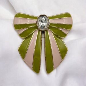 Clip BOW Blush - rose et vert