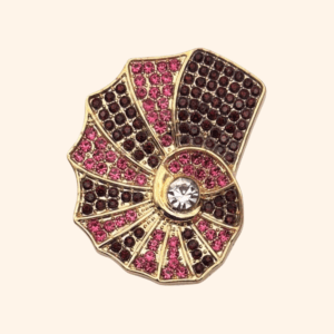 Clip Divina Orphéa rayures rose et camel