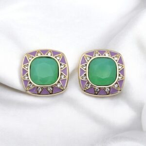 Bijou de bouton Reine Louise green Opale et Lilas