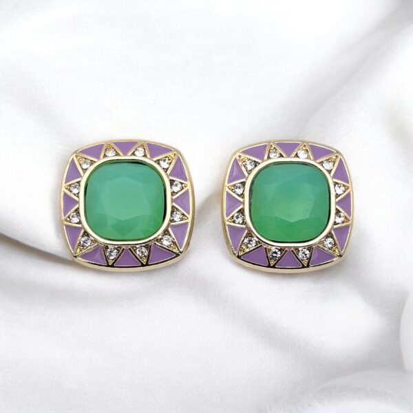 Bijou de bouton Reine Louise green Opale et Lilas