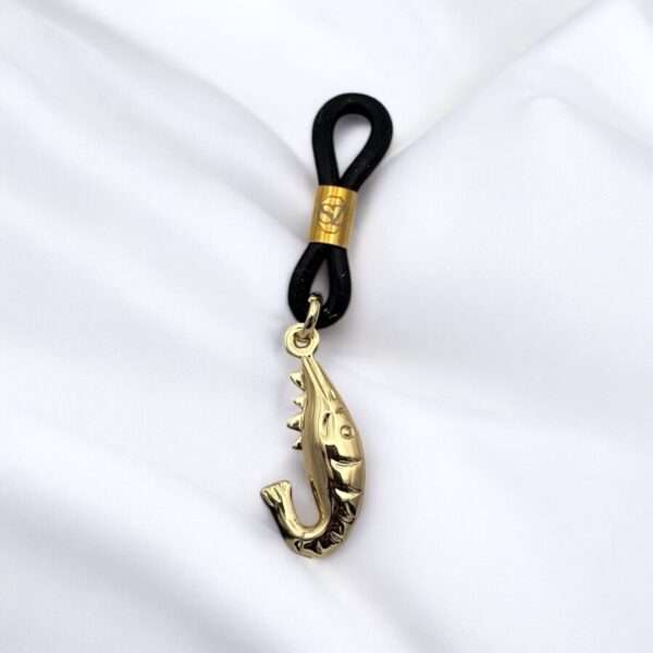 bijoux-de-lunettes-crevette-or Bijou de lunettes Crustacé Dorée