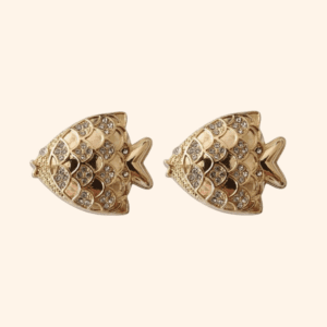 Goldfish lapel pin Bijou de bouton Dorade dorée