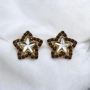 Bijou de bouton Etoile & strass Ambre