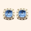 Bijou de bouton Reine Louise - bleu majorelle et vanille