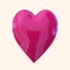 Clip Coeur Rose Fushia