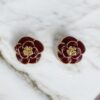 Bijou de bouton Nicole rouge bordeaux
