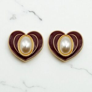 Bijou de bouton Coeur éternel bordeaux