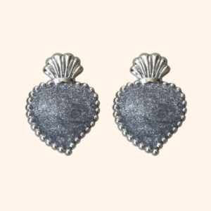 Bijoux de bouton Exvoto argent pailleté Bijoux de bouton Exvoto argent pailleté