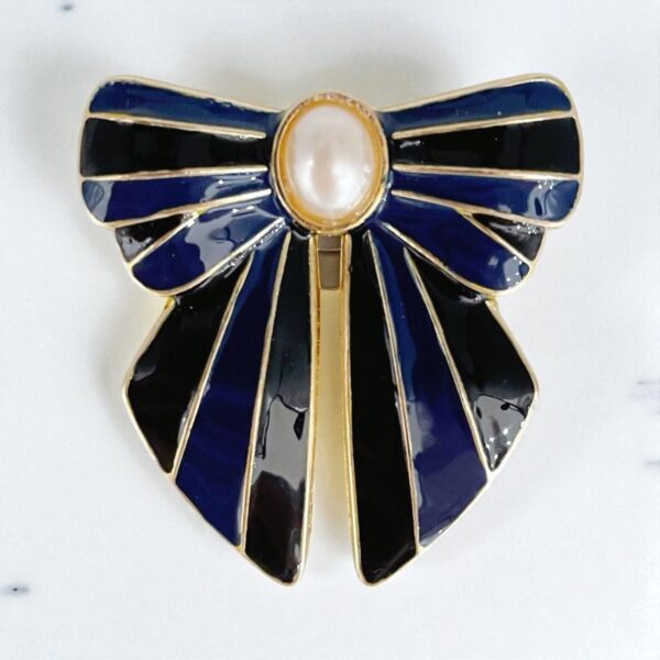 bow-blush-noir-bleu-marine-nacre Clip BOW Blush - Hélène