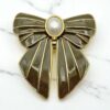 Clip BOW Blush - Kaki et nacre