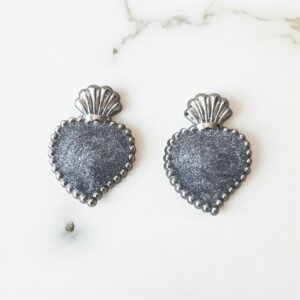 Bijoux de bouton Exvoto argent pailleté