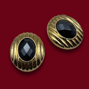 Bijoux de gros bouton XL  Léopoldine bleu velvet