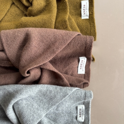 Maille triangle SUZON 100% laine marron choco