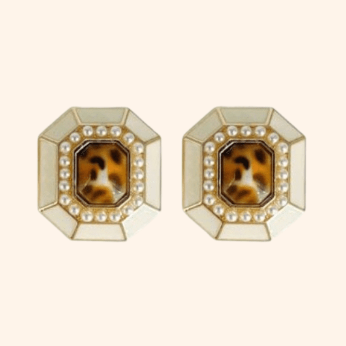 Bijou de bouton Agnès Vanille Ecaille