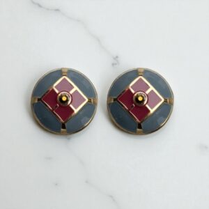 Bijou de bouton Arty Bleu Grenat