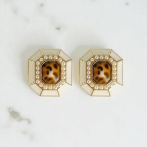 Bijou de bouton Agnès Vanille Ecaille