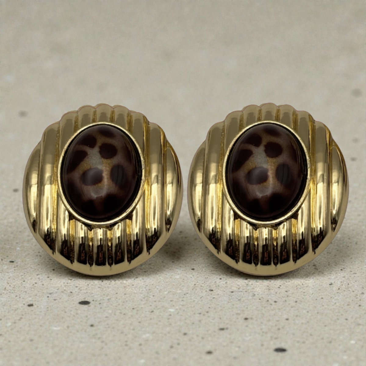 Bijoux de gros bouton XL Léopoldine écailles