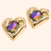 Bijoux de gros bouton XL – Coeur Diva – Pierre holographique Bijoux de gros bouton XL - Coeur Diva - Pierre holographique