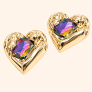 Bijoux de gros bouton XL – Coeur Diva – Pierre holographique Bijoux de gros bouton XL - Coeur Diva - Pierre holographique