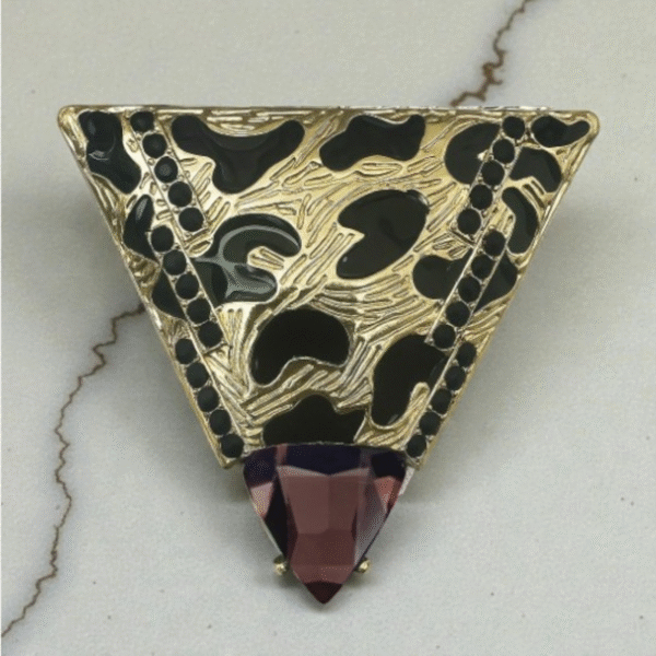 Clip_Triangle_leo XXL_Pierre amarante Clip Triangle léo XXL - Pierre Amarante