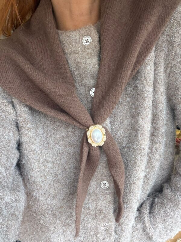 Maille triangle SUZON 100% laine marron choco