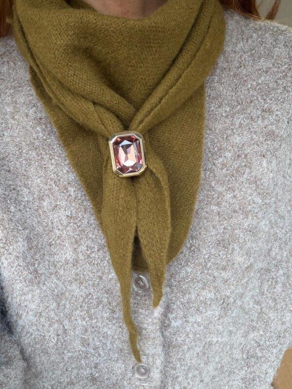 Maille triangle SUZON 100% laine vert olive