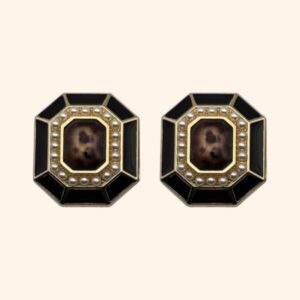 Bijou de bouton Agnès Noire Écaille