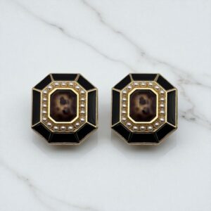 Bijou de bouton Agnès Noire Écaille