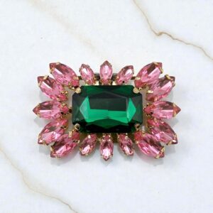 Clip Marquise de Noel ROSAVERDE