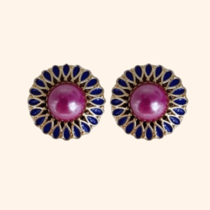 "My Sweet Blueberry Raspberry Pearly Button Charm" Bijou de bouton Ma douce nacrée Myrtille Framboise
