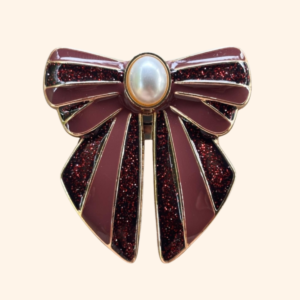 Clip BOW Blush - Bordeaux paillettes
