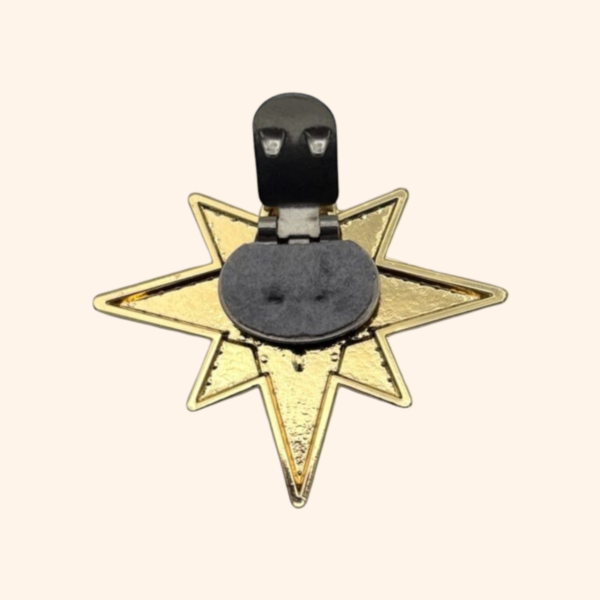Clip Comète - Noir pailleté et Argent