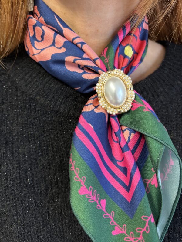 IMG_8524 Foulard Carré "Rose ARTY marine"