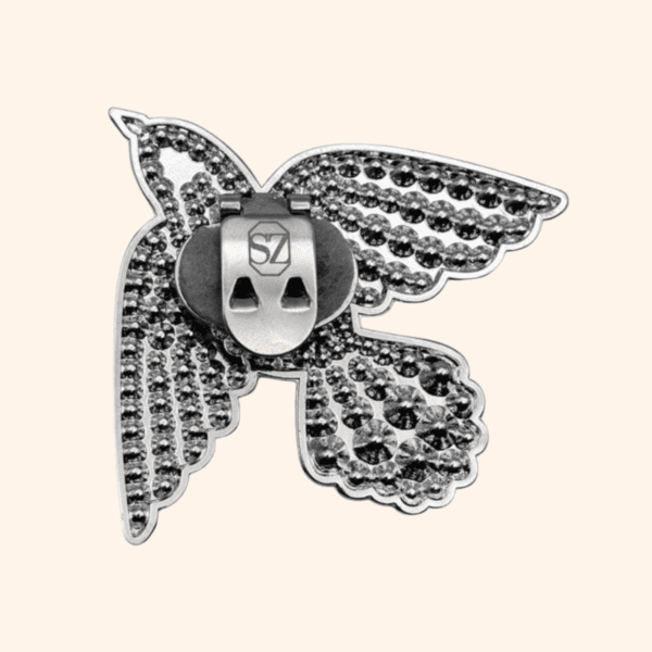 Clip L'oiseau Strass & perle Argent