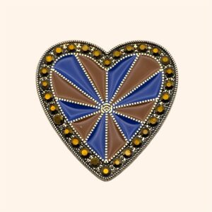 clip_coeur_baroque__marron_bleu_majorelle Clip Coeur Baroque Bleu Saphir & Terre Ambrée