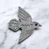 Clip L'oiseau Strass & perle Argent