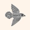 Clip L'oiseau Strass & perle Argent