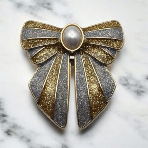 Clip BOW Blush - GOLD & SILVER