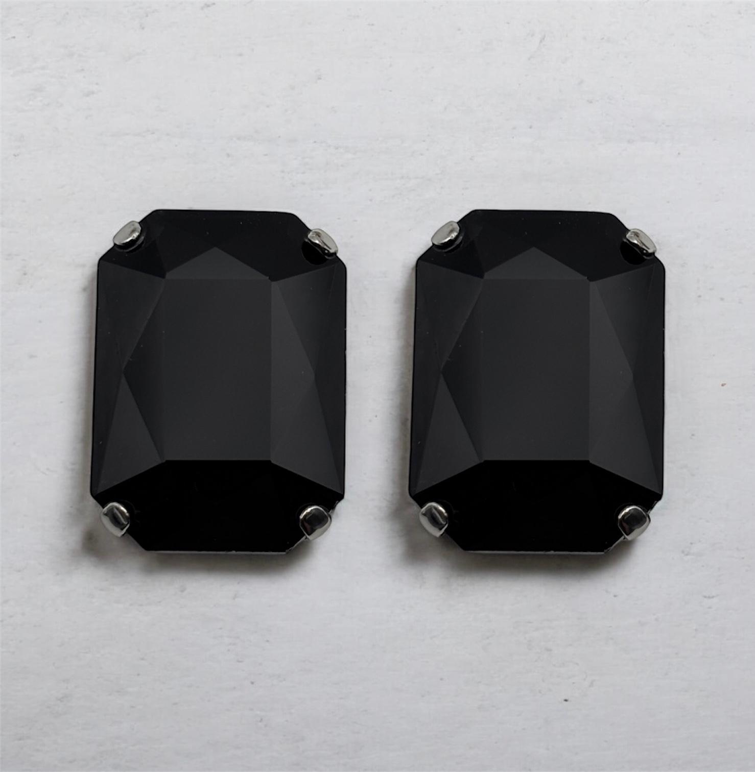 Bijoux de bouton Suzette Noir silver