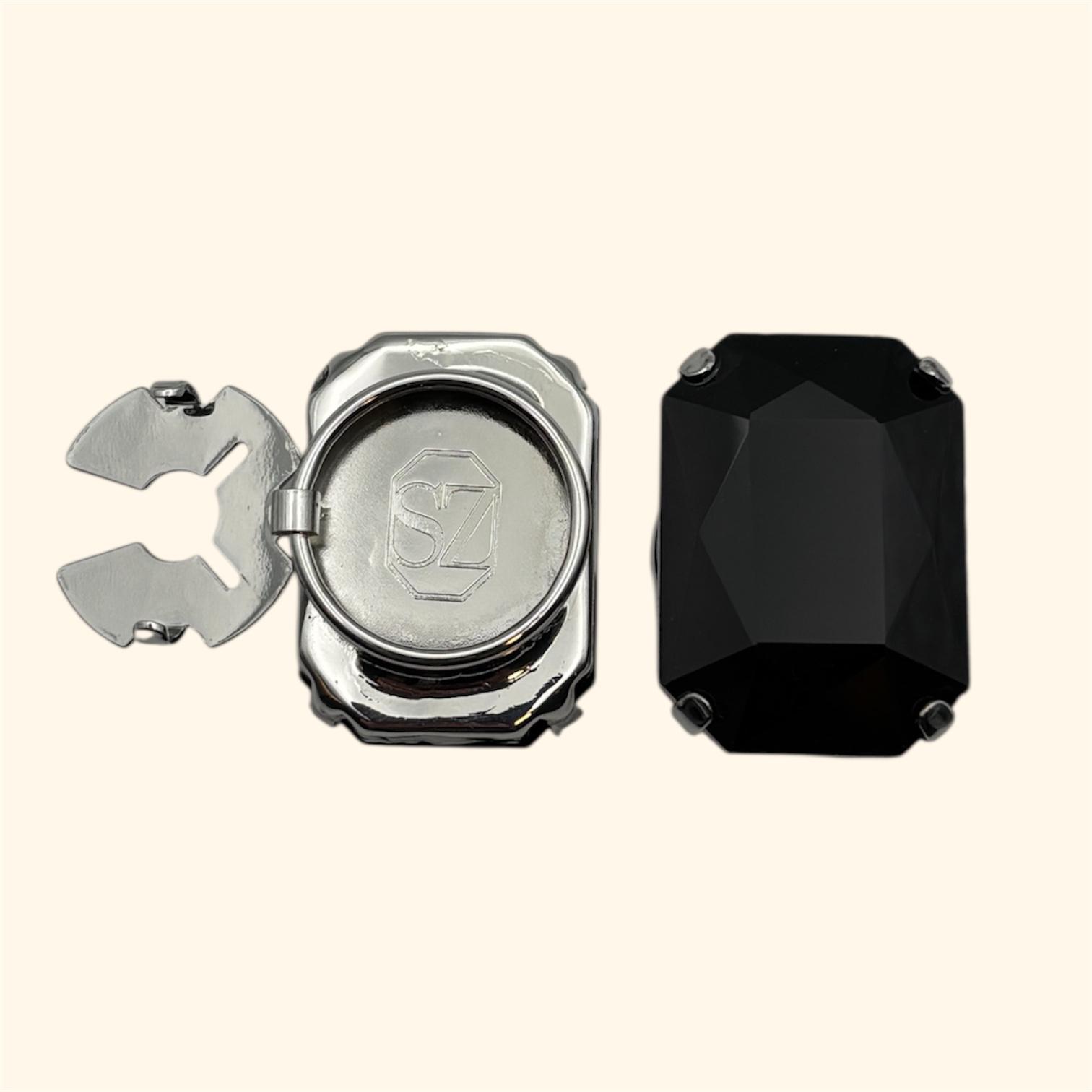 Bijoux de bouton Suzette Noir silver – Image 2