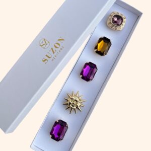 Boutonnière Gabrielle Nuance Pourpre Cognac